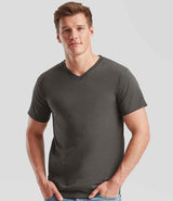 Fruit of the Loom V Neck Value T-Shirt | Light Graphite thumbnail 1