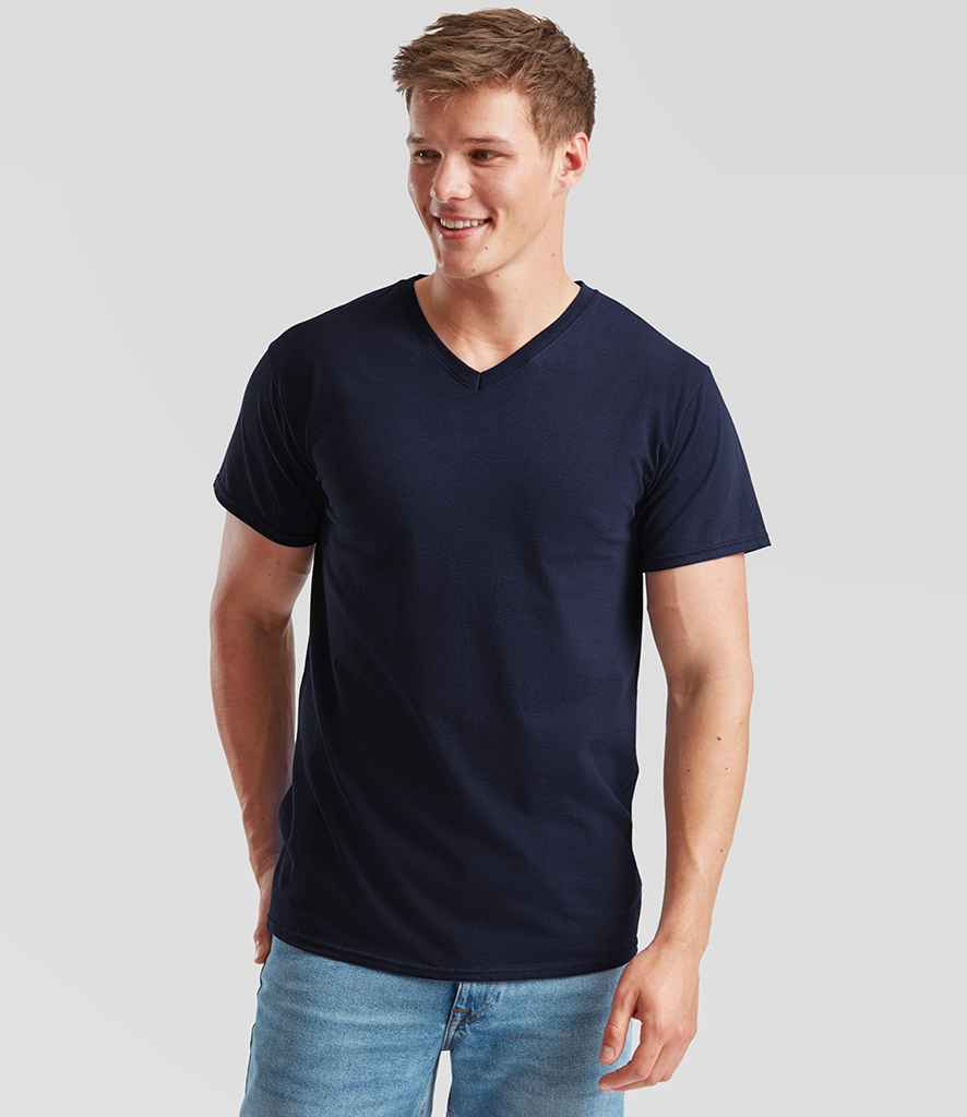 Fruit of the Loom V Neck Value T-Shirt | Navy