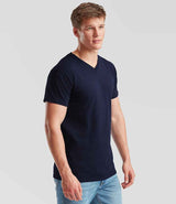 Fruit of the Loom V Neck Value T-Shirt | Navy thumbnail 3