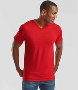 Fruit of the Loom V Neck Value T-Shirt | Red thumbnail 1