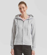 Fruit of the Loom Premium Lady Fit Zip Hooded Jacket | Heather Grey thumbnail 1