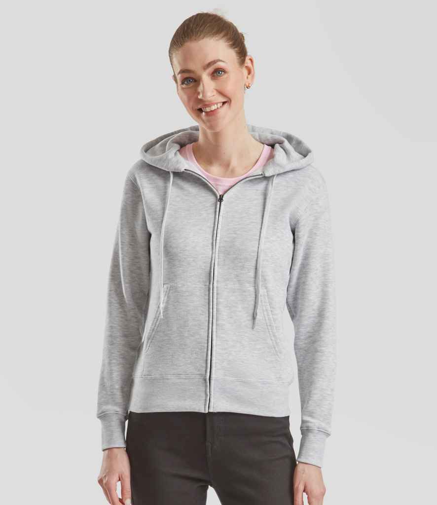 Fruit of the Loom Premium Lady Fit Zip Hooded Jacket | Heather Grey