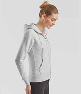 Fruit of the Loom Premium Lady Fit Zip Hooded Jacket | Heather Grey thumbnail 3