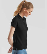 Fruit of the Loom Lady Fit Piqué Polo Shirt | Black thumbnail 3