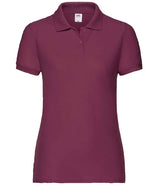 Fruit of the Loom Lady Fit Piqué Polo Shirt | Burgundy thumbnail 4
