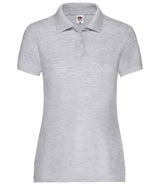Fruit of the Loom Lady Fit Piqué Polo Shirt | Heather Grey thumbnail 4
