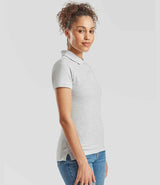 Fruit of the Loom Lady Fit Piqué Polo Shirt | Heather Grey thumbnail 3