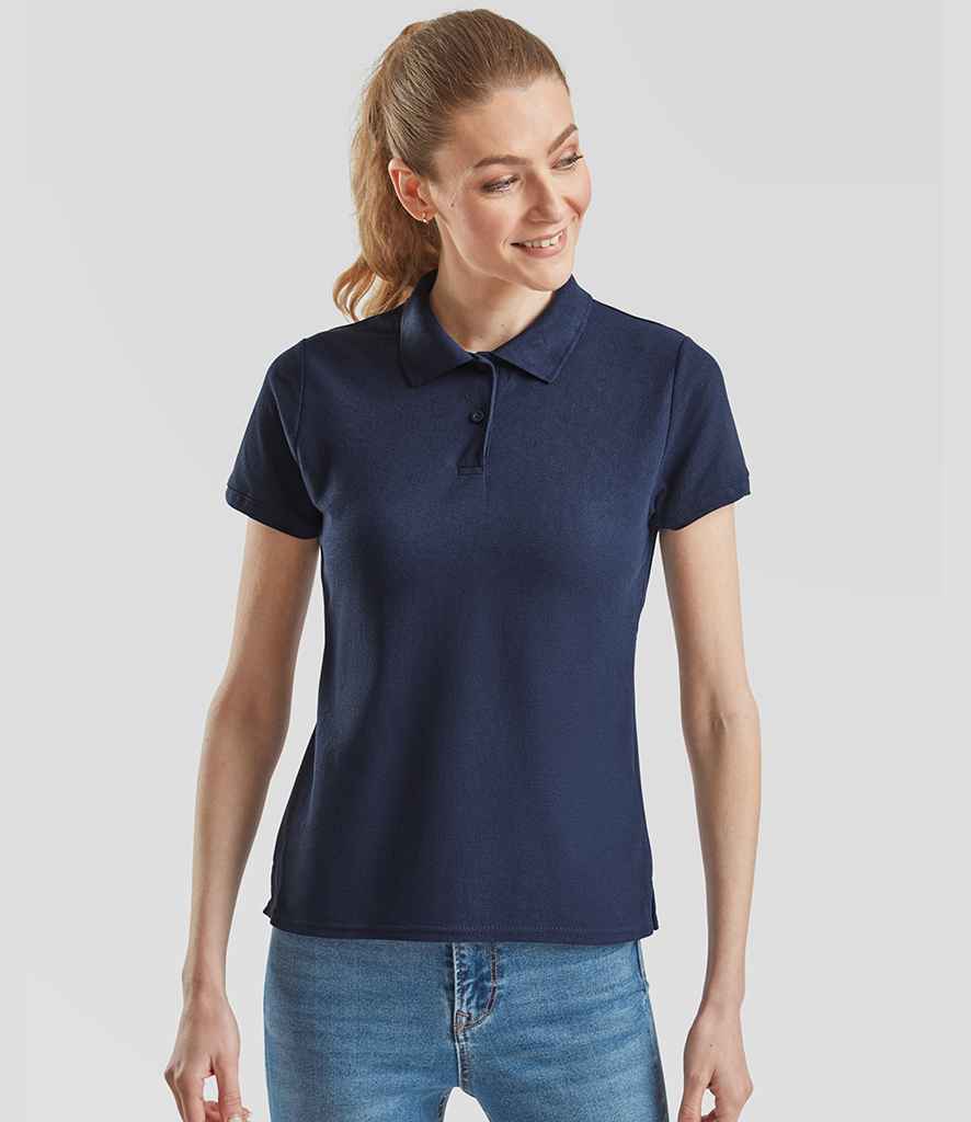 Fruit of the Loom Lady Fit Piqué Polo Shirt | Navy