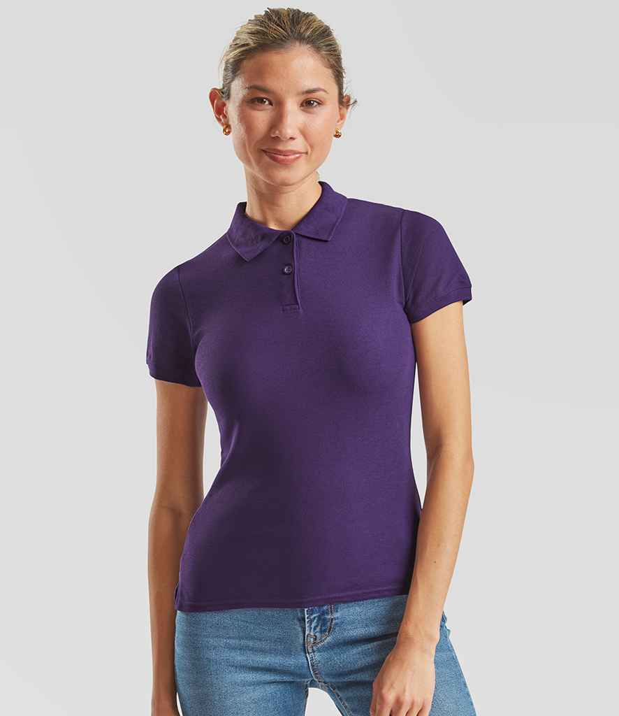 Fruit of the Loom Lady Fit Piqué Polo Shirt | Purple