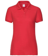 Fruit of the Loom Lady Fit Piqué Polo Shirt | Red thumbnail 4