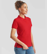 Fruit of the Loom Lady Fit Piqué Polo Shirt | Red thumbnail 3