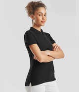 Fruit of the Loom Lady-Fit Premium Cotton Piqué Polo Shirt | Black thumbnail 3