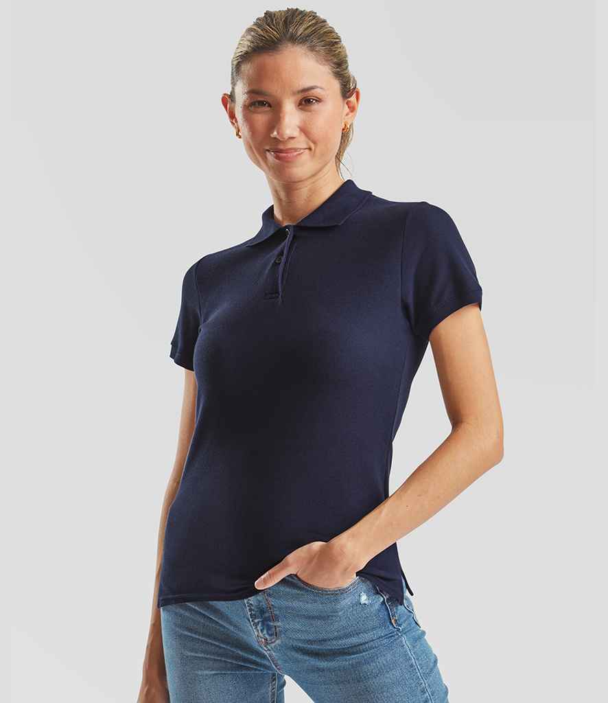 Fruit of the Loom Lady-Fit Premium Cotton Piqué Polo Shirt | Deep Navy