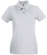 Fruit of the Loom Lady-Fit Premium Cotton Piqué Polo Shirt | Heather Grey thumbnail 4