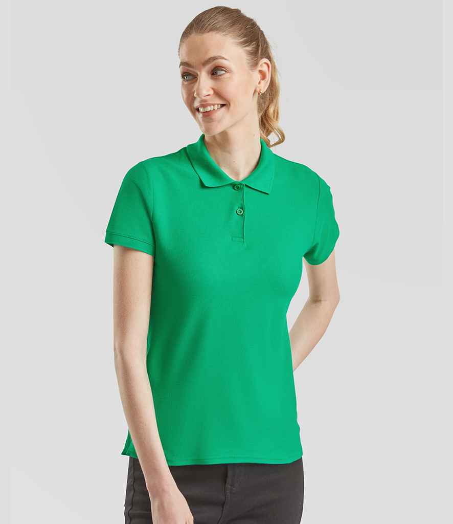 Fruit of the Loom Lady-Fit Premium Cotton Piqué Polo Shirt | Kelly Green