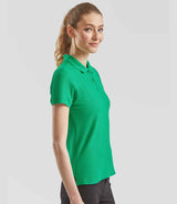 Fruit of the Loom Lady-Fit Premium Cotton Piqué Polo Shirt | Kelly Green thumbnail 3