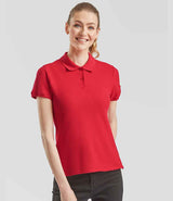 Fruit of the Loom Lady-Fit Premium Cotton Piqué Polo Shirt | Red thumbnail 1