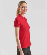 Fruit of the Loom Lady-Fit Premium Cotton Piqué Polo Shirt | Red thumbnail 3
