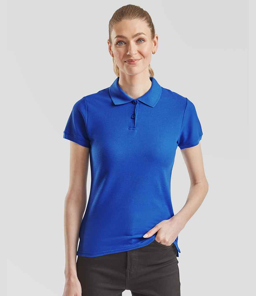 Fruit of the Loom Lady-Fit Premium Cotton Piqué Polo Shirt | Royal Blue
