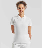 Fruit of the Loom Lady-Fit Premium Cotton Piqué Polo Shirt | White thumbnail 1