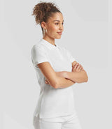 Fruit of the Loom Lady-Fit Premium Cotton Piqué Polo Shirt | White thumbnail 3