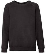 Fruit of the Loom Kids Classic Raglan Sweatshirt | Black thumbnail 3
