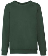 Fruit of the Loom Kids Classic Raglan Sweatshirt | Bottle Green thumbnail 1