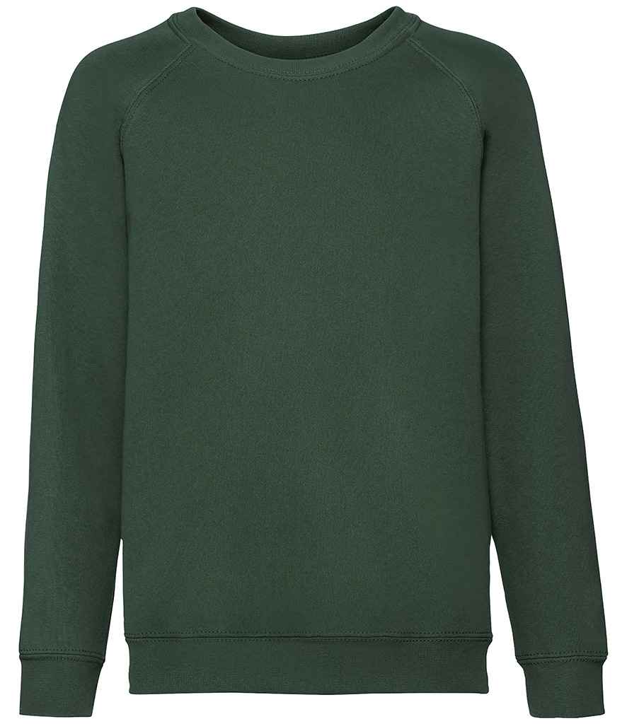 Fruit of the Loom Kids Classic Raglan Sweatshirt | Bottle Green
