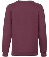 Fruit of the Loom Kids Classic Raglan Sweatshirt | Burgundy thumbnail 5