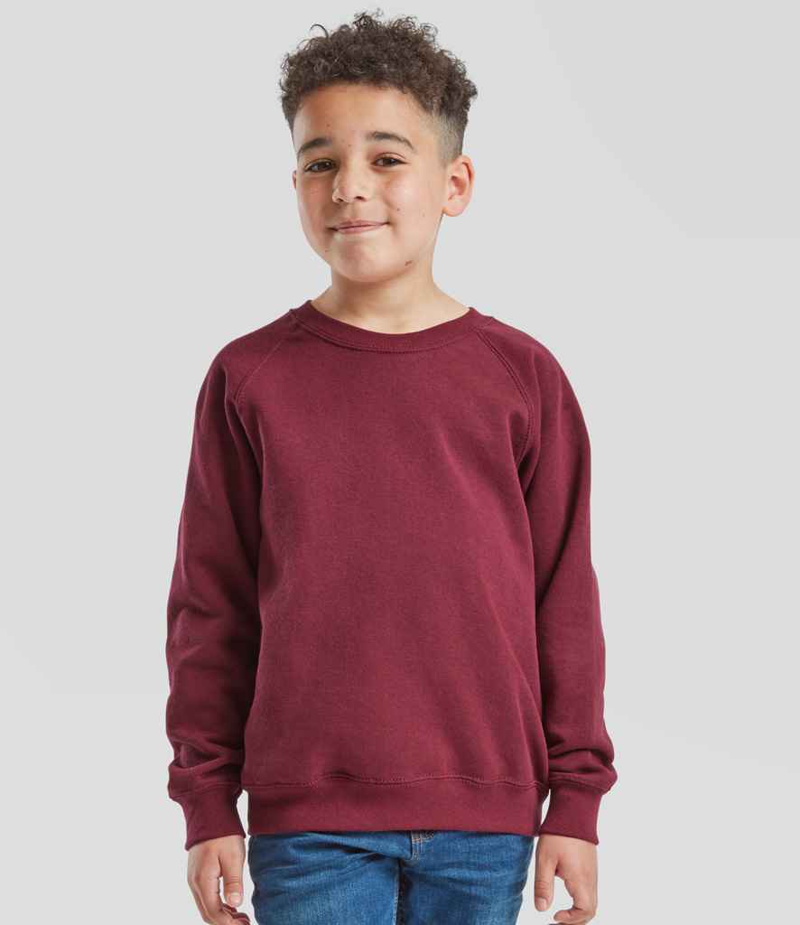 Fruit of the Loom Kids Classic Raglan Sweatshirt | Burgundy