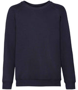 Fruit of the Loom Kids Classic Raglan Sweatshirt | Deep Navy thumbnail 4