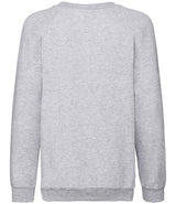 Fruit of the Loom Kids Classic Raglan Sweatshirt | Heather Grey thumbnail 5