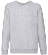 Fruit of the Loom Kids Classic Raglan Sweatshirt | Heather Grey thumbnail 4