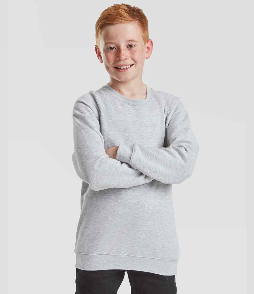 Fruit of the Loom Kids Classic Raglan Sweatshirt | Heather Grey