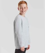 Fruit of the Loom Kids Classic Raglan Sweatshirt | Heather Grey thumbnail 3
