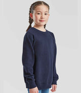 Fruit of the Loom Kids Classic Raglan Sweatshirt | Navy thumbnail 1