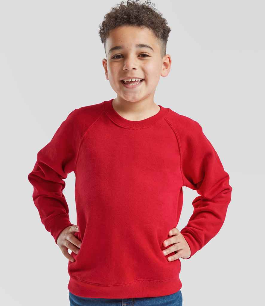 Fruit of the Loom Kids Classic Raglan Sweatshirt | Red