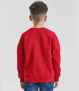 Fruit of the Loom Kids Classic Raglan Sweatshirt | Red thumbnail 2