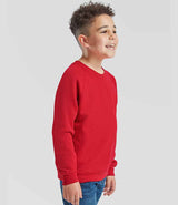 Fruit of the Loom Kids Classic Raglan Sweatshirt | Red thumbnail 3