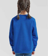 Fruit of the Loom Kids Classic Raglan Sweatshirt | Royal Blue thumbnail 2