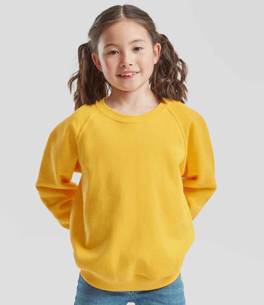 Fruit of the Loom Kids Classic Raglan Sweatshirt | Sunflower