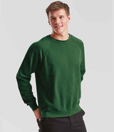 Fruit of the Loom Classic Raglan Sweatshirt | Bottle Green thumbnail 1