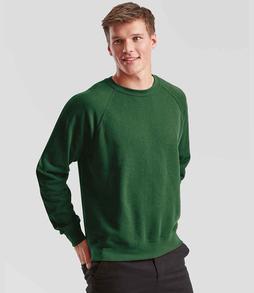 Fruit of the Loom Classic Raglan Sweatshirt | Bottle Green