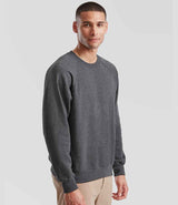 Fruit of the Loom Classic Raglan Sweatshirt | Dark Heather thumbnail 1