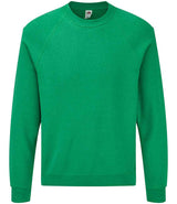 Fruit of the Loom Classic Raglan Sweatshirt | Heather Green thumbnail 3