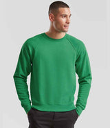 Fruit of the Loom Classic Raglan Sweatshirt | Heather Green thumbnail 1