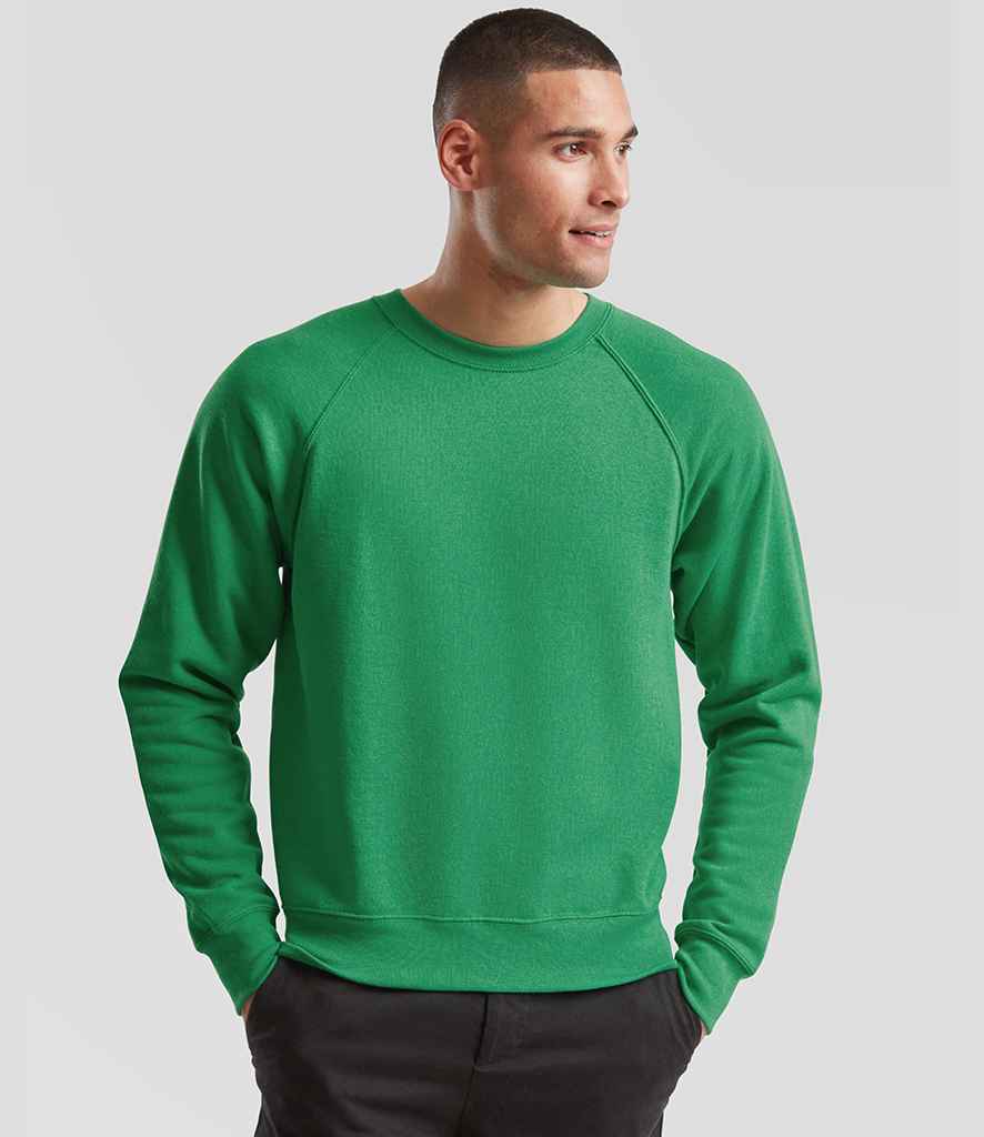 Fruit of the Loom Classic Raglan Sweatshirt | Heather Green