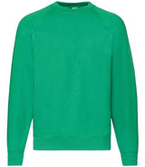 Fruit of the Loom Classic Raglan Sweatshirt | Kelly Green thumbnail 3