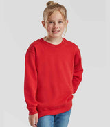 Fruit of the Loom Kids Classic Drop Shoulder Sweatshirt | Red thumbnail 1