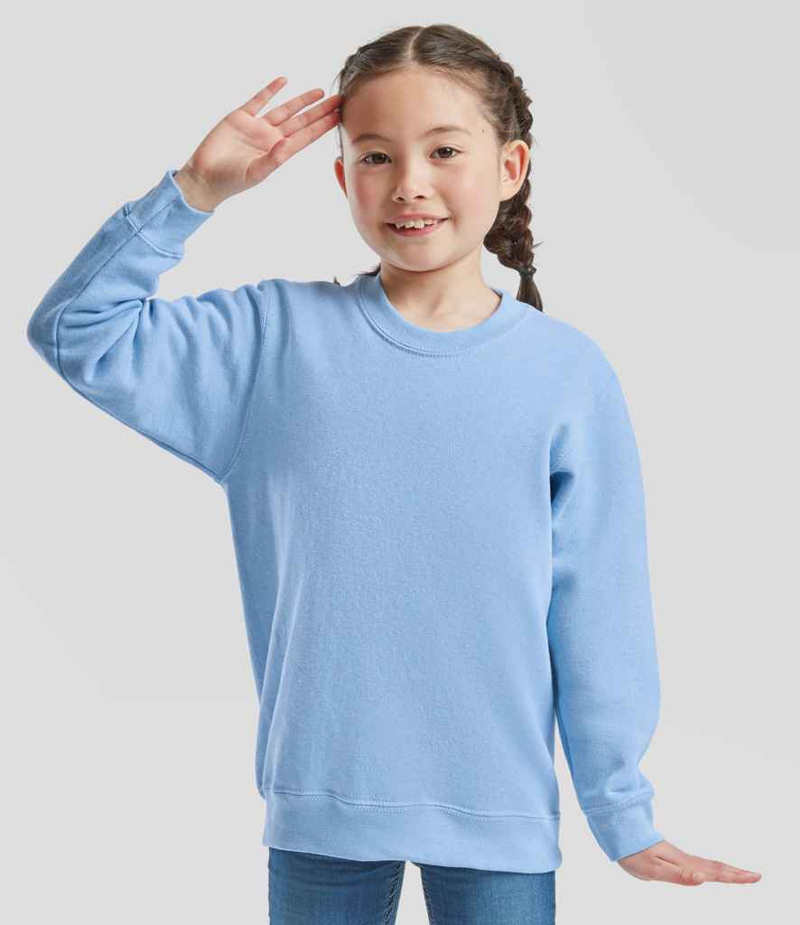 Fruit of the Loom Kids Classic Drop Shoulder Sweatshirt | Sky Blue